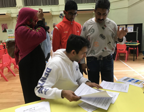 Dr Prasanna elaborates the dental health situation to the Indian patients on 16 March 2019 at CMA Choi Cheung kok Secondary school