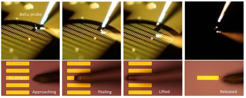 The metal electrode transfer process under a microscope