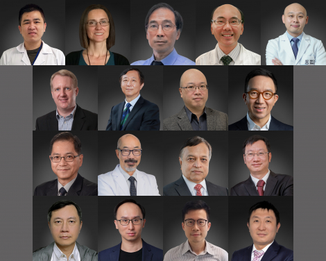 (first row) Mr Jianpiao CAI, Professor Ester CERIN, Dr CHAN Kwok-Hung, Professor Vincent CHENG Chi-Chung, Dr CHU Hin
(second row) Professor Benjamin John COWLING, Professor Peng GONG, Professor James LAM, Professor Gabriel Matthew LEUNG
(third row) Professor Dennis LEUNG Yiu-Cheong, Professor MAK Tak-Wah, Professor Malik PEIRIS, Professor Chuyang TANG
(fourth row) Professor Patrick WOO Chiu-Yat, Professor Joseph WU Tsz-Kei, Dr Cyril YIP Chik-Yan, Dr Shuofeng YUAN